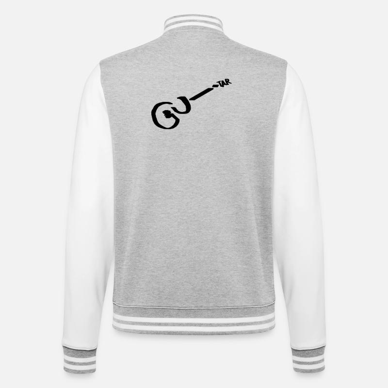 Guitar Pikto schwarz - College-Sweatjacke - Grau meliert/Weiß
