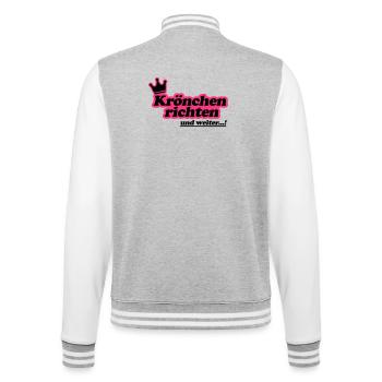 Krönchen richten 2Farben - College-Sweatjacke - Grau meliert/Weiß - Hinten - Marisol (170cm)
