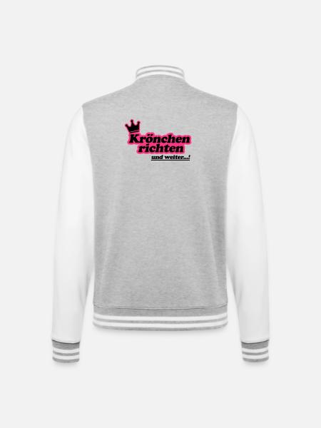Krönchen richten 2Farben - College-Sweatjacke - Grau meliert/Weiß