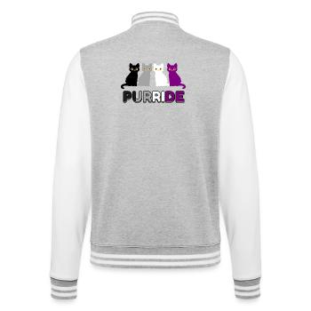 Purride Ace Pride - College Sweat Jacket - heather grey/white - Back - Marisol (170cm)