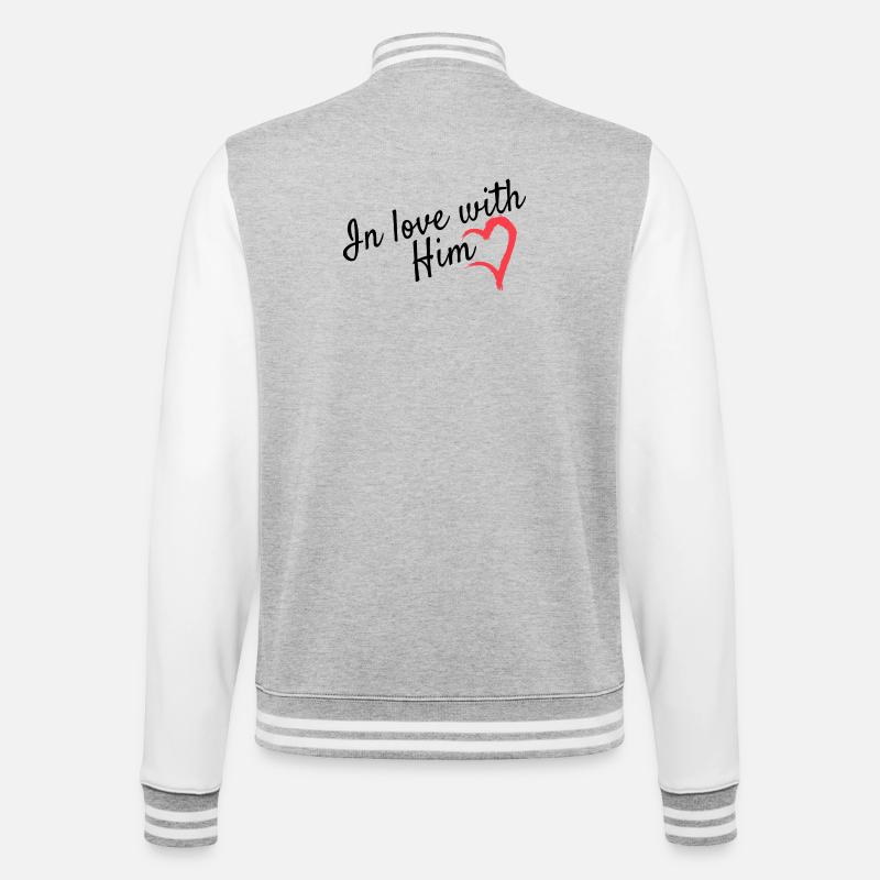 Dear partner look - College Sweat Jacket - heather grey/white