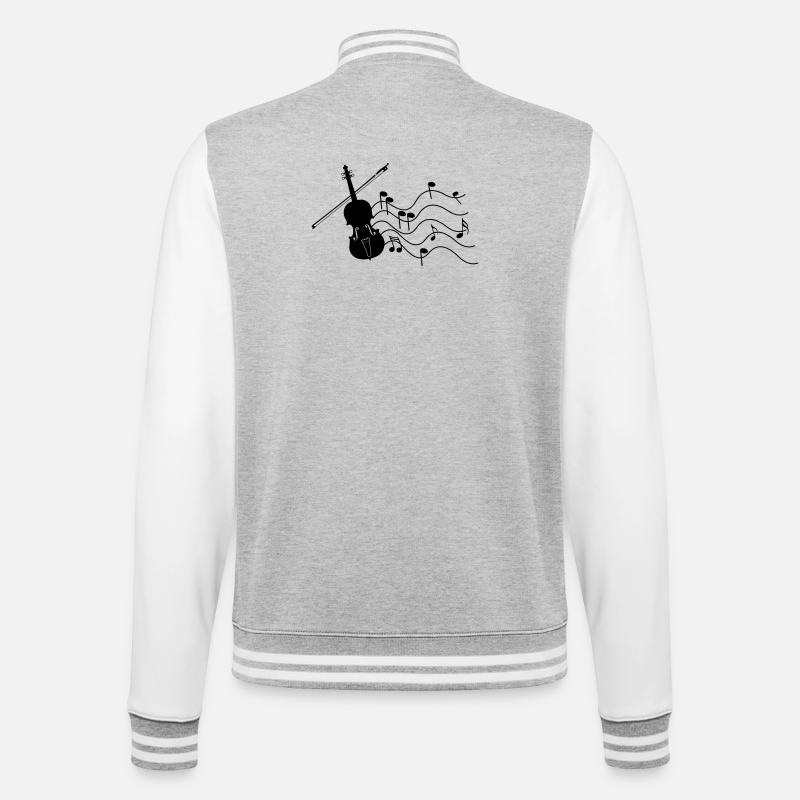 Violon avec notes - Veste Teddy - gris chiné / blanc