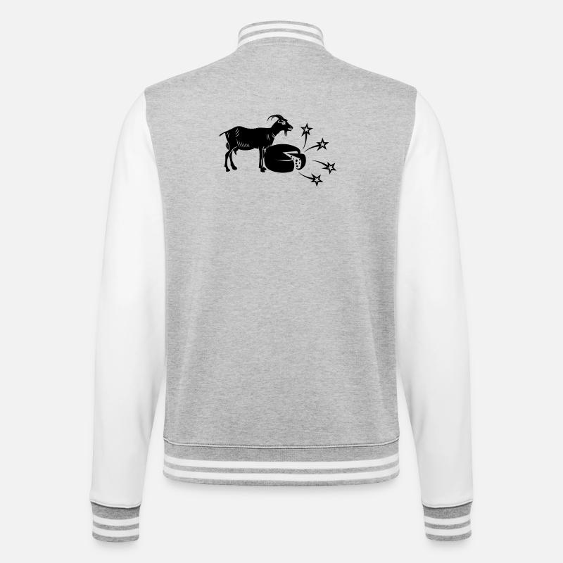 Fromage en tranches et chèvre, - Veste Teddy - gris chiné / blanc