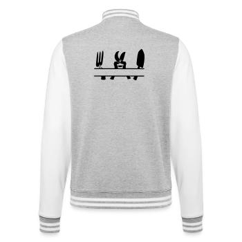 Garden gardener tool text banner - College Sweat Jacket - heather grey/white - Back - Marisol (170cm)