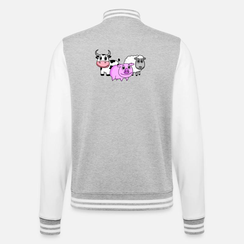 Cute animals - College Sweat Jacket - heather grey/white