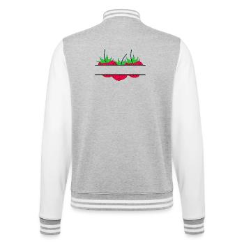 Raspberry banner red raspberry - College Sweat Jacket - heather grey/white - Back - Marisol (170cm)