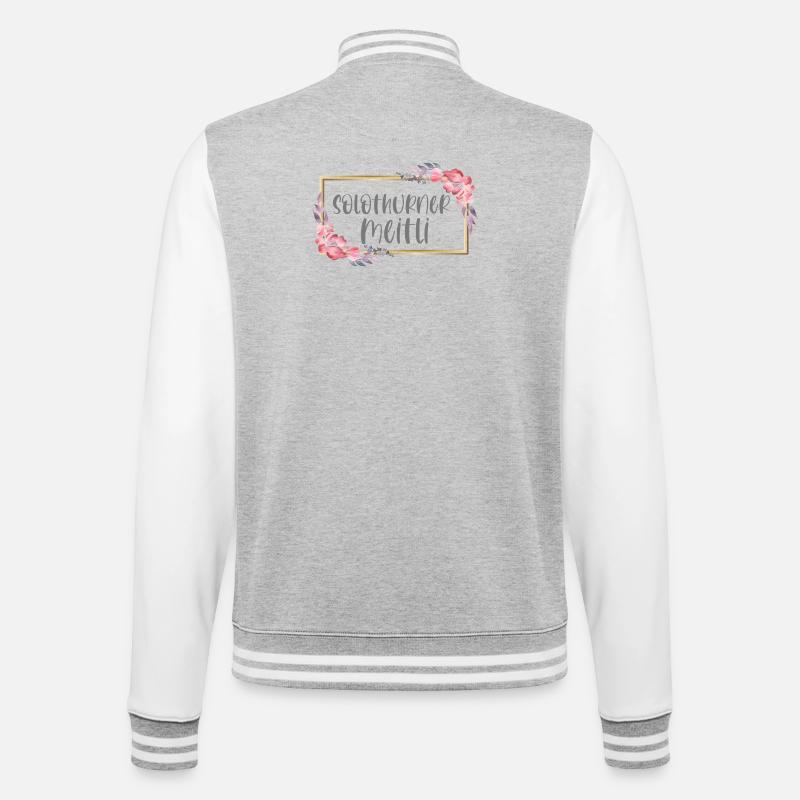 Schweiz Solothurn Mädchen Heimat Geschenk - College-Sweatjacke - Grau meliert/Weiß