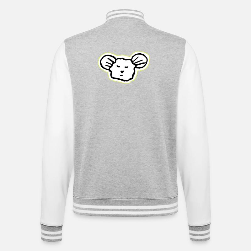 Cool, sleepy mouse face icon - College Sweat Jacket - heather grey/white