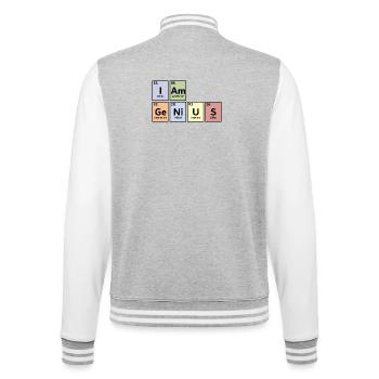 I am genius - College-Sweatjacke - Grau meliert/Weiß - Hinten - Marisol (170cm)