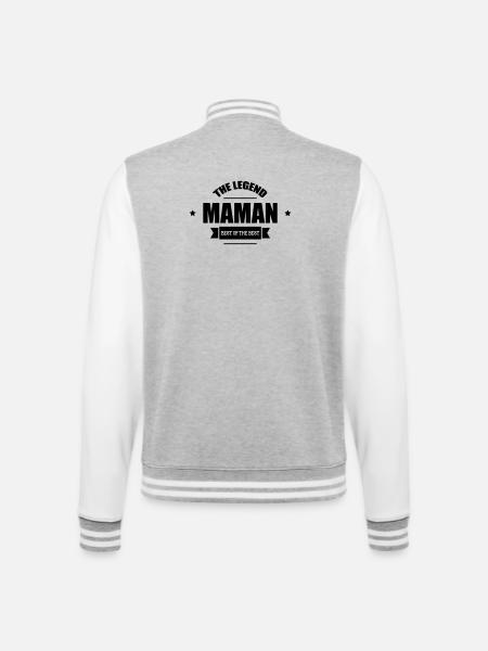 Mommy the Legend - College Sweat Jacket - heather grey/white