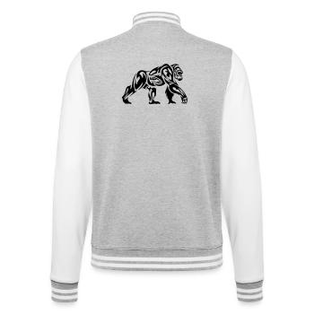 Gorilla Tribal - College Sweat Jacket - heather grey/white - Back - Marisol (170cm)