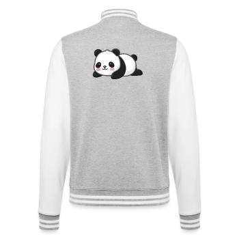 Amoureux des animaux panda mignon - Veste Teddy - gris chiné / blanc - Dos - Marisol (170cm)