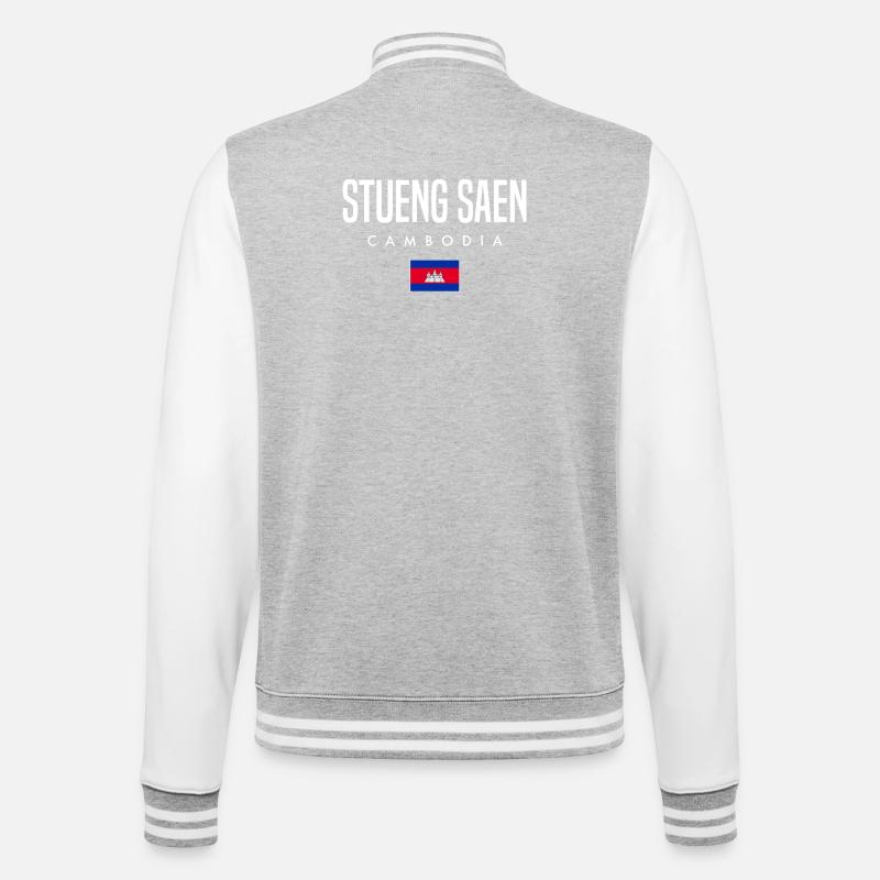 Stueng Saen Cambodia Khmer - College Sweat Jacket - heather grey/white