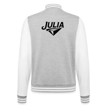 Julia - Conception du nom - Veste Teddy - gris chiné / blanc - Dos - Marisol (170cm)