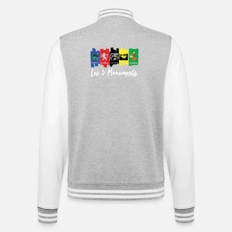 Les 5 Monuments du cyclisme - Veste Teddy - gris chiné / blanc