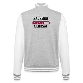 Apprenticeship as a bricklayer 1st year of apprenticeship as a bricklayer - College Sweat Jacket - heather grey/white - Back - Marisol (170cm)