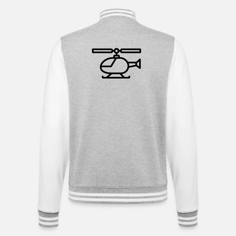 hélicoptère - Veste Teddy - gris chiné / blanc