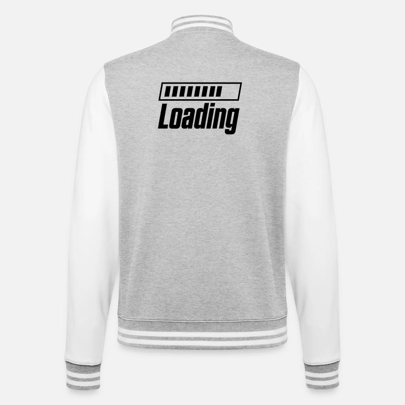 Loading Ladebalken - College-Sweatjacke - Grau meliert/Weiß