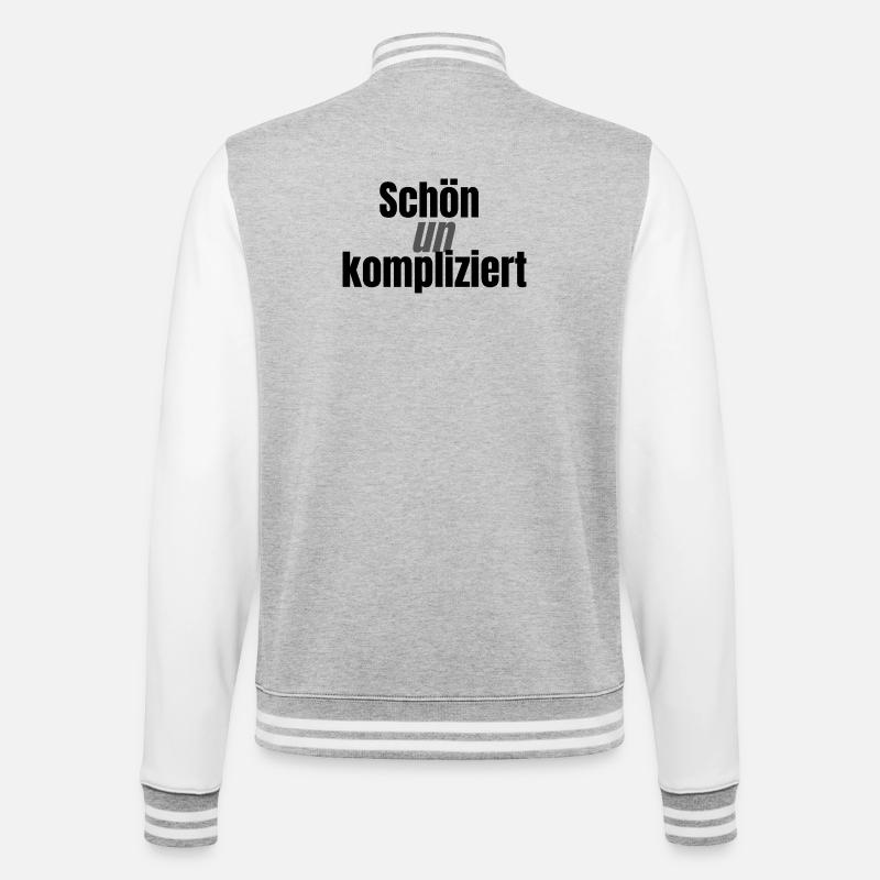 Schön unkompliziert - College-Sweatjacke - Grau meliert/Weiß