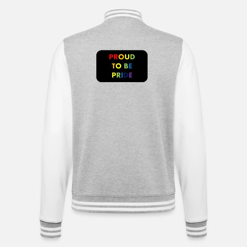 Proud to Be Pride Regenbogen - College-Sweatjacke - Grau meliert/Weiß