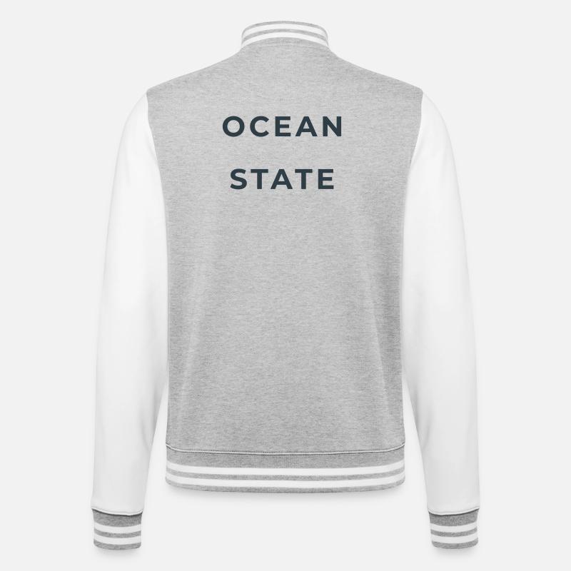 OCEAN STATE - Veste Teddy - gris chiné / blanc