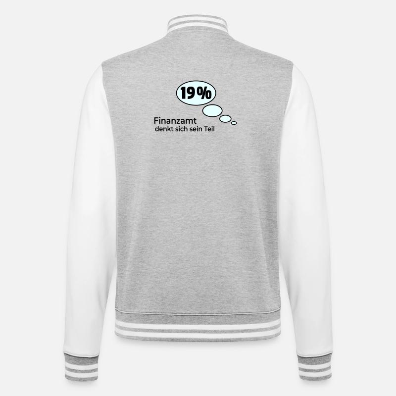 thinks his part - College Sweat Jacket - heather grey/white