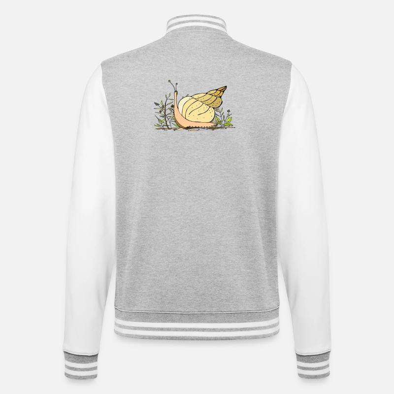 escargot - Veste Teddy - gris chiné / blanc