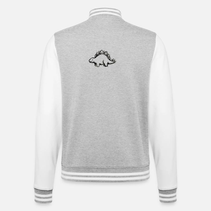 Friendly Stegosaurus - College Sweat Jacket - heather grey/white
