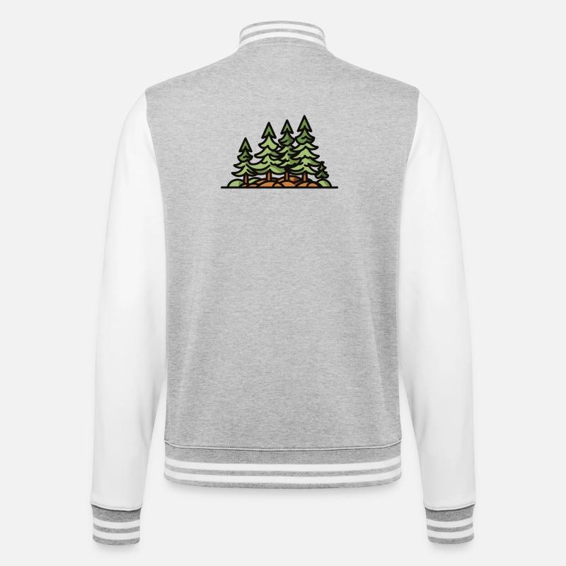 Wald Bäume - College-Sweatjacke - Grau meliert/Weiß