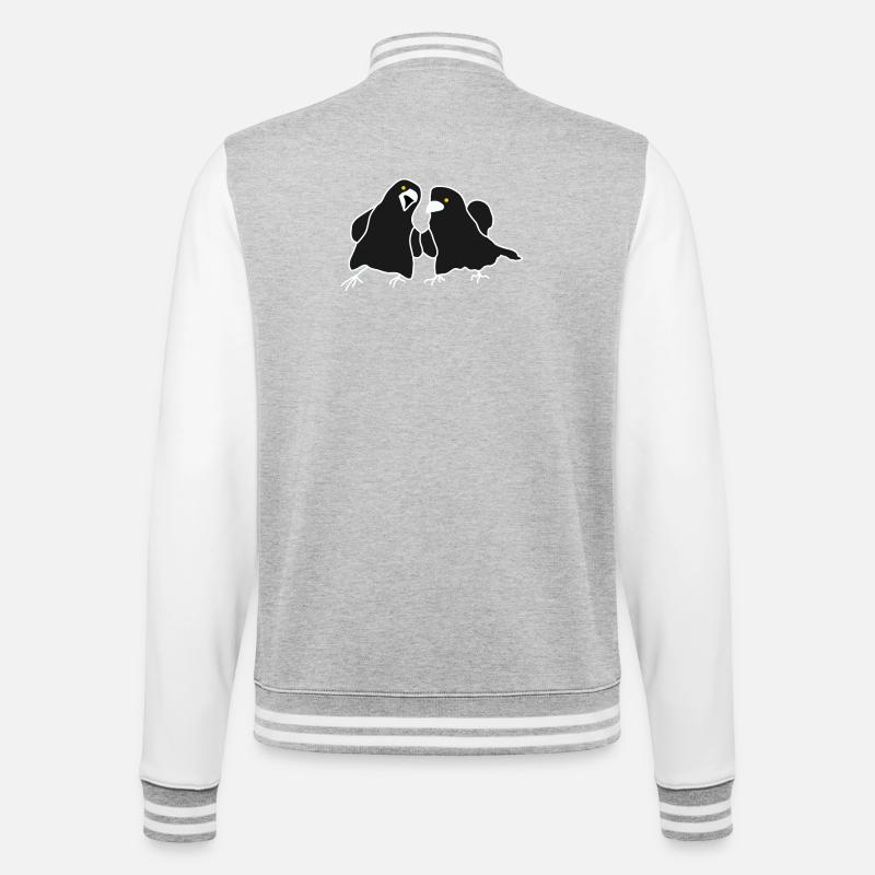Minimalist Raven Duo - College Sweat Jacket - heather grey/white