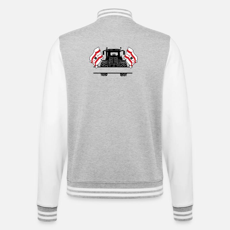 Drenthe_Tractor_Custom_Edition - Veste Teddy - gris chiné / blanc