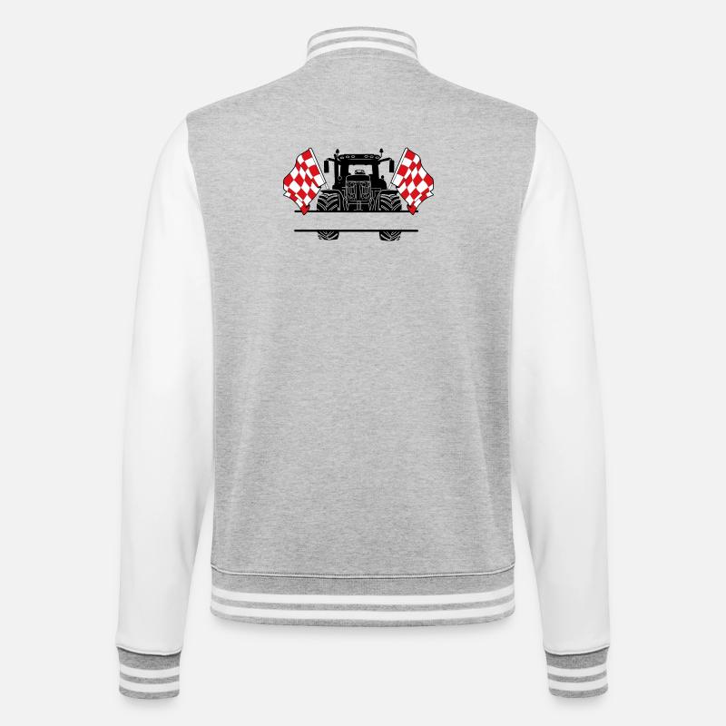 Brabant_Tractor_Custom_Edition - College-Sweatjacke - Grau meliert/Weiß