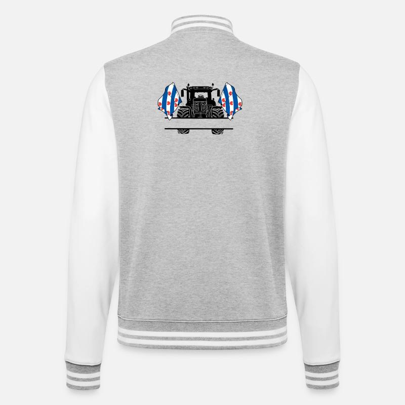 Friesland_Tractor_Custom_Edition - Veste Teddy - gris chiné / blanc