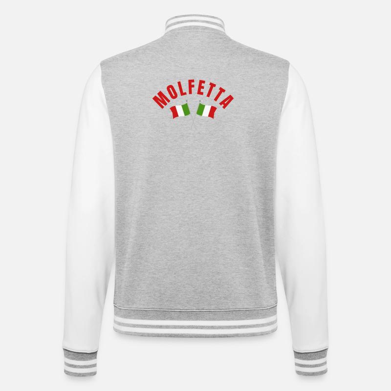 MOLFETTA Italian Flags Cross - College Sweat Jacket - heather grey/white