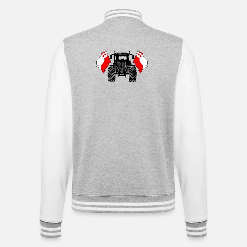 Utrecht_Tractor_Pride - College Sweat Jacket - heather grey/white
