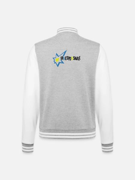 Irresponsable - Veste Teddy - gris chiné / blanc