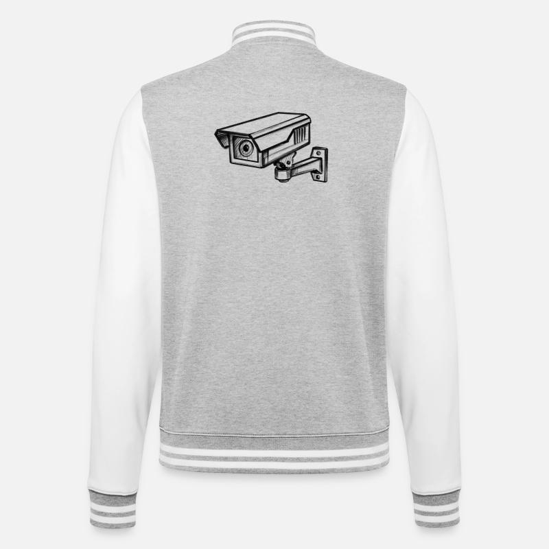 Security Camera Security - Illusionration - College Sweat Jacket - heather grey/white