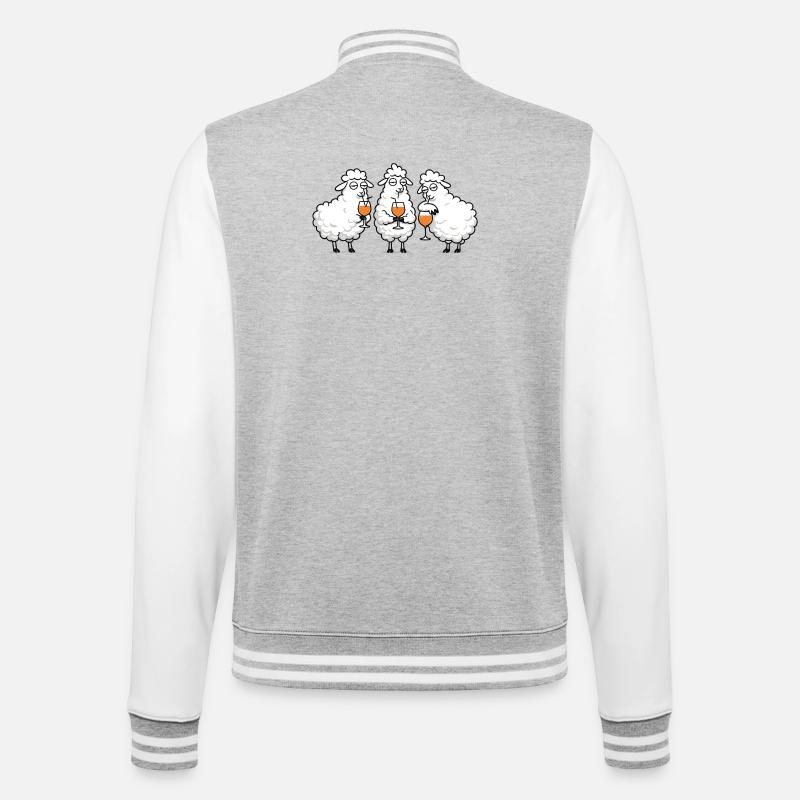 Drinking Sheep Trio - College Sweat Jacket - heather grey/white