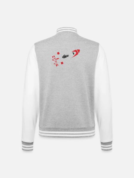Red Rocket Graffiti Logo - College Sweat Jacket - heather grey/white