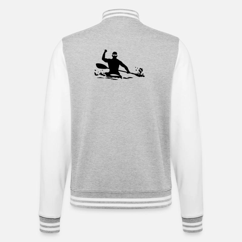 Kayak - College-Sweatjacke - Grau meliert/Weiß