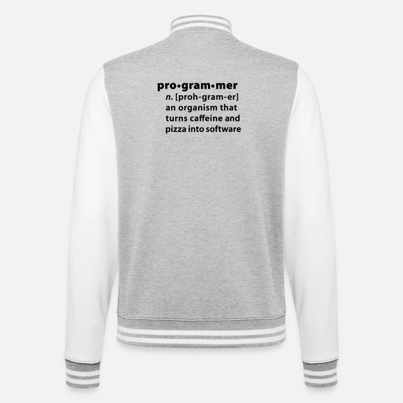Program definition - the definition Programmer - College Sweat Jacket - heather grey/white