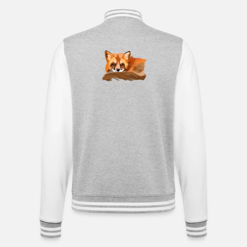 fox - College Sweat Jacket - heather grey/white