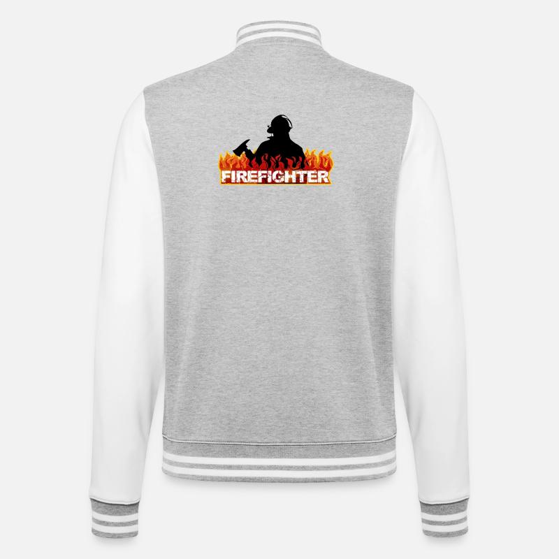 Fireman - College Sweat Jacket - heather grey/white