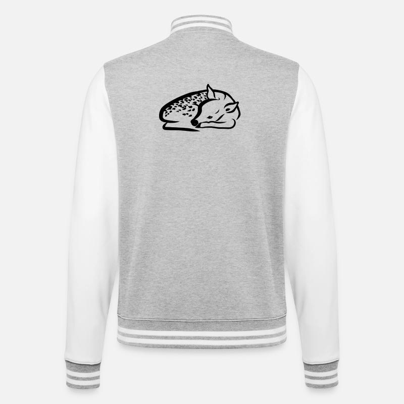 Fawn lying down - College Sweat Jacket - heather grey/white