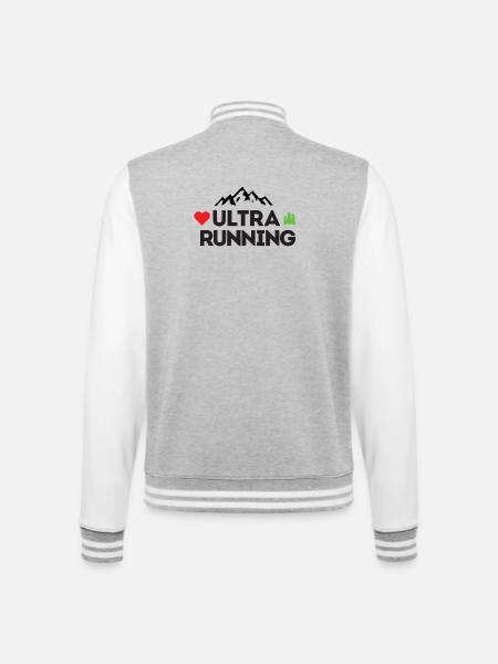 Ultra Running – My Love - College Sweat Jacket - heather grey/white