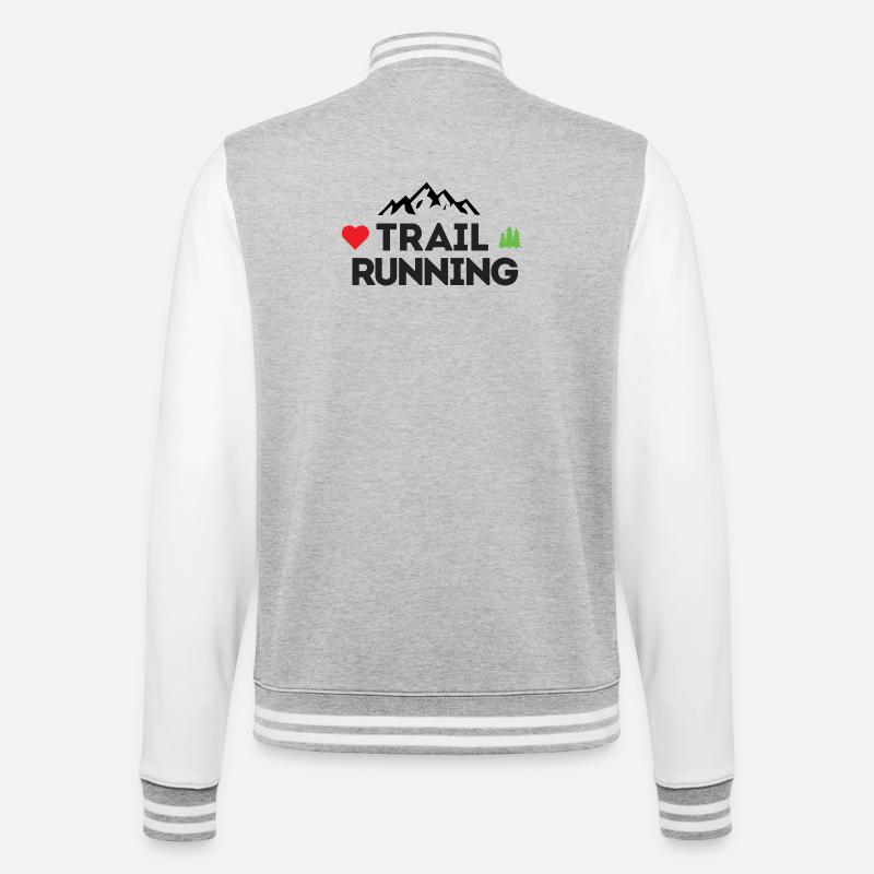 Ich liebe Trailrunning - College-Sweatjacke - Grau meliert/Weiß