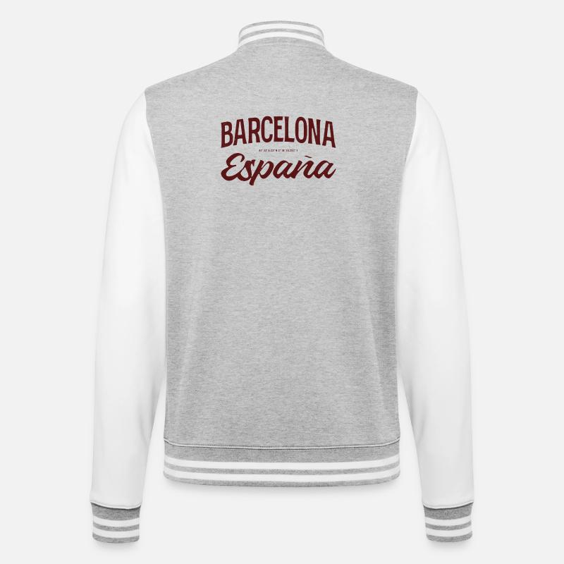 Barcelone - Veste Teddy - gris chiné / blanc