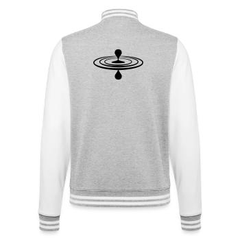 Logo de pleine conscience Drop Water - Veste Teddy - gris chiné / blanc - Dos - Marisol (170cm)