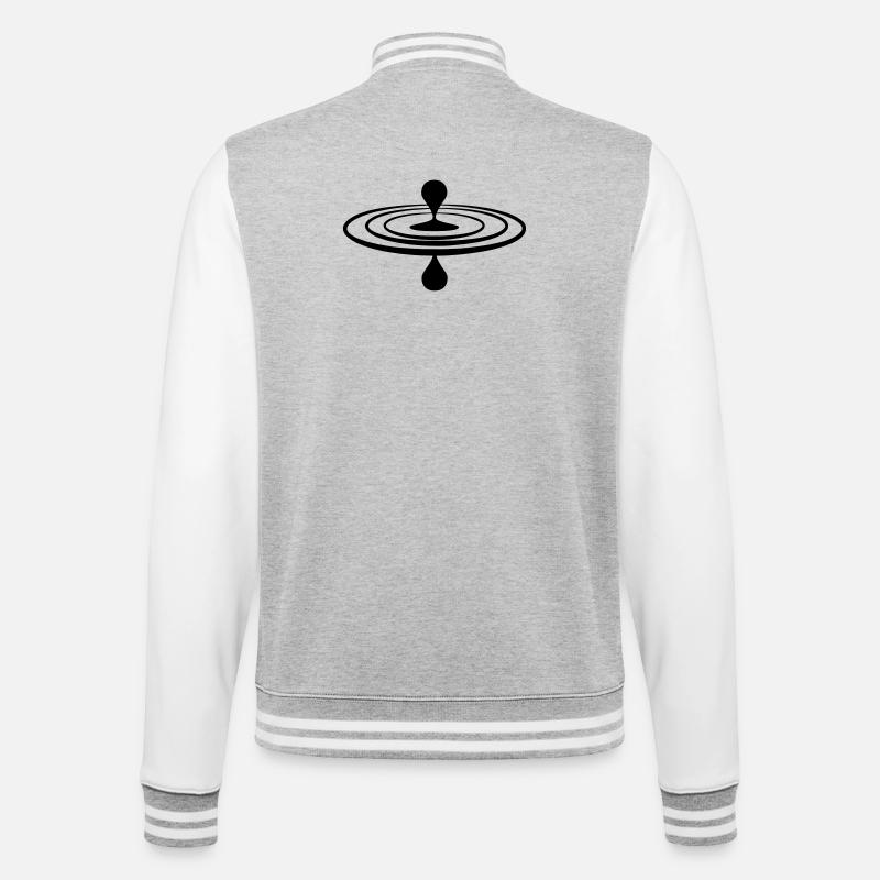 Drop Wasser Achtsamkeit Logo - College-Sweatjacke - Grau meliert/Weiß