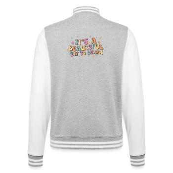 Es ist ein schöner Tag zum Lernen - College-Sweatjacke - Grau meliert/Weiß - Hinten - Marisol (170cm)